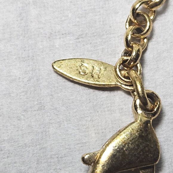 Monogram Necklace Initial Letter J Upper Case Block Side Pendant Gold Tone - Picture 6 of 8